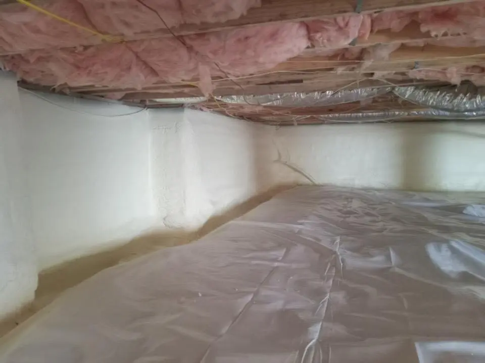 Crawl space encapsulation with closed-cell spray foam for Roof Waterproofing in Dranesville